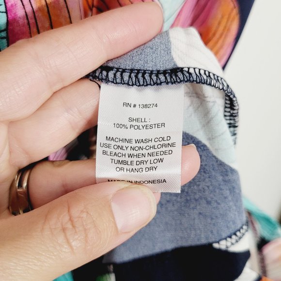 Marc New York 3/4 Sleeve Tropical Floral Scoop Neckline Casual Light Office Sz S - Picture 6 of 12